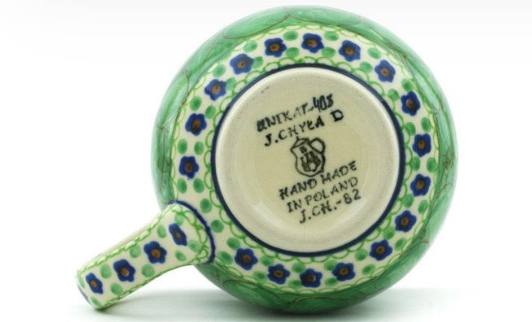 Ceramika Artystyczna, U408D, Key Lime Dreams, Large Bubble Mug 16 oz.