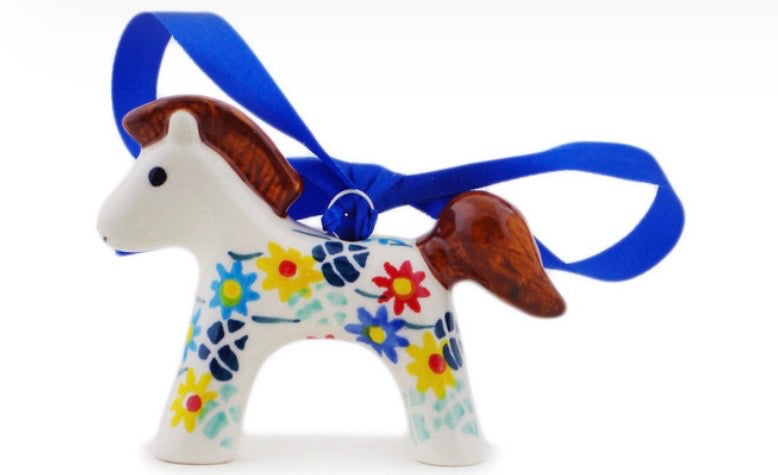 Manufaktura, Unikat Primary Spring, Horse Ornament 3"