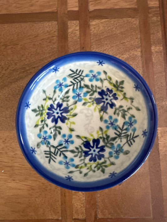 Vena Polish Pottery Blue Garden Dream Medium Dip Bowl