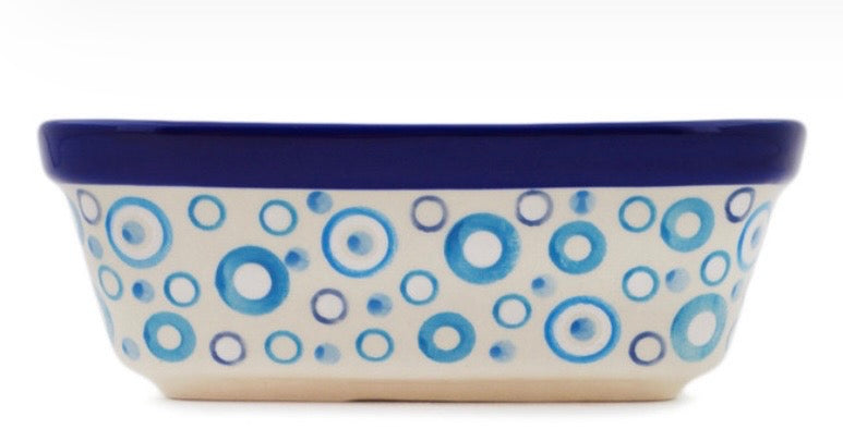 Ceramika Artystyczna, Unikat U5030, Groovy Blues, Square Bowl/Baker