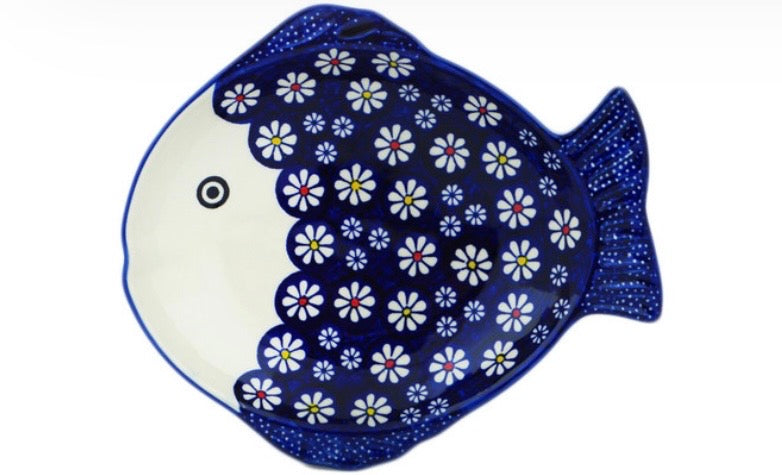 Manufaktura, Signature Unikat, Daisy Jazz, Fish Shaped Platter 10"