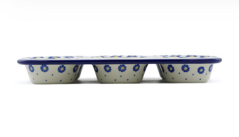 Ceramika Artystyczna, Blue Zinnia, Muffin Pan
