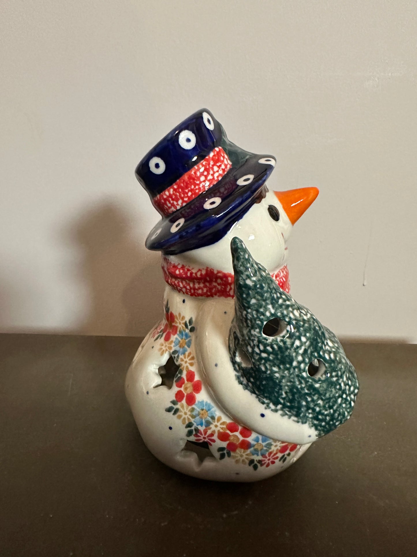 Andy Bold Floral, Snowman Holding Tree, Bird on Hat, Luminary
