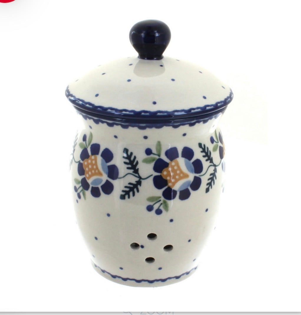 Manufaktura Sunflower/Orange & Blue Flower, Garlic Keeper