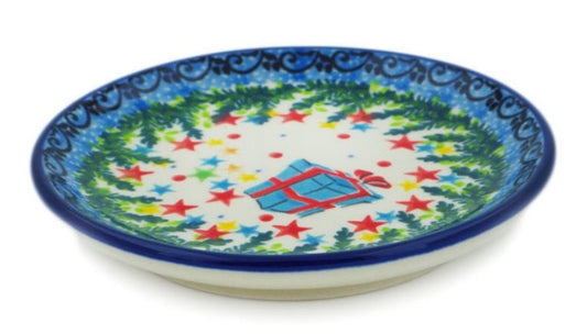 Ceramika Artystyczna, Unikat U5026, Sparkling Holiday, Coaster/Mini Plate