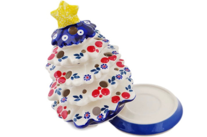 Manufaktura Polish Pottery, Burst Of Berries, Christmas Tree Luminary