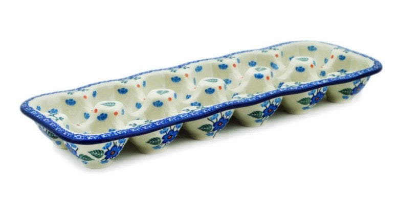 Ceramika Artystyczna, Blue Blossom, Egg Crate 13"