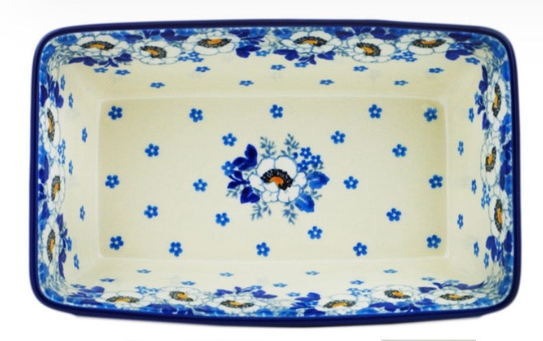 Ceramika Artystyczna, Blue Spring, Loaf Pan 8"