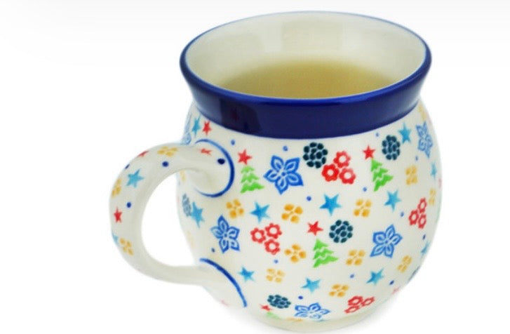 Ceramika Artystyczna, U4858, Joyful Cheer, Medium Bubble Mug 12 oz.