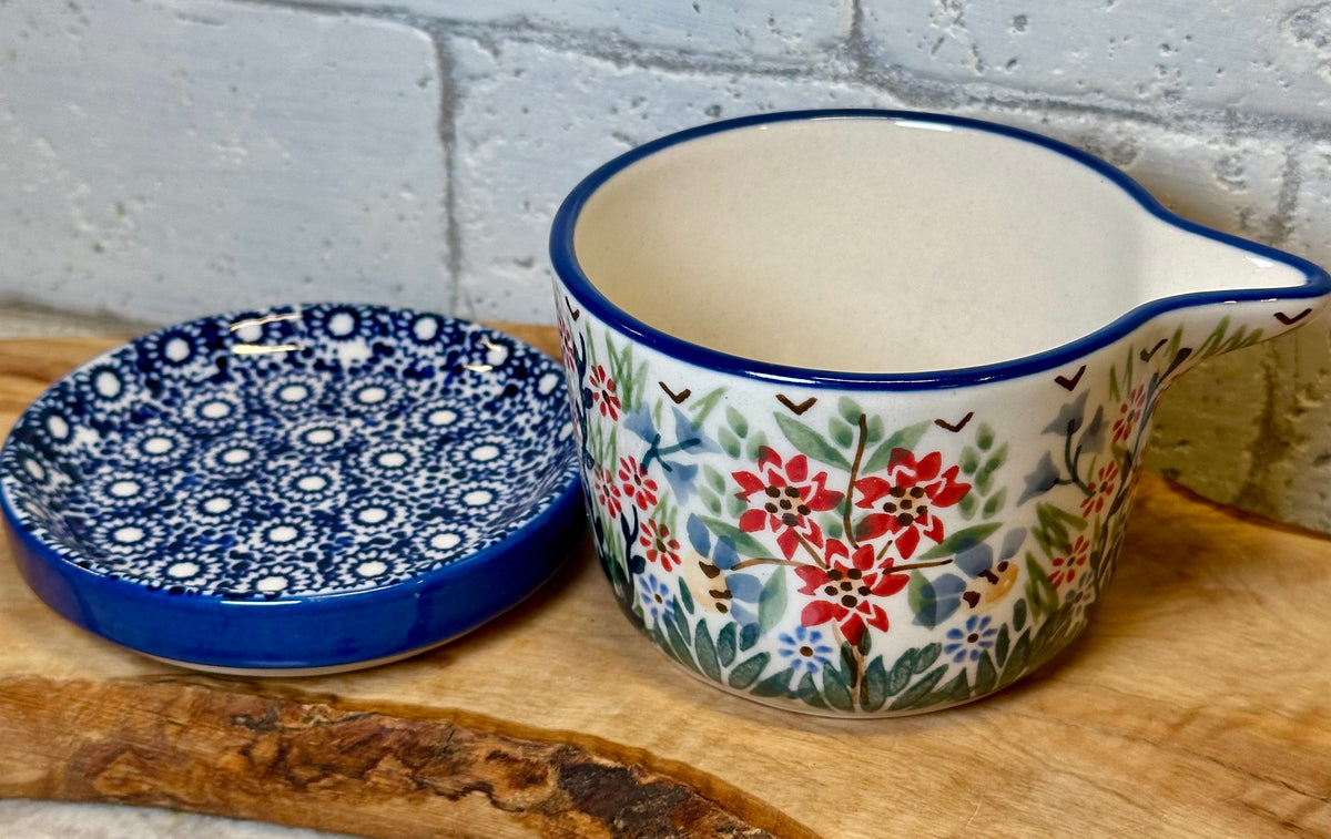 Manufaktura, Wildflower Covered Creamer/Melting Pot 8 oz.