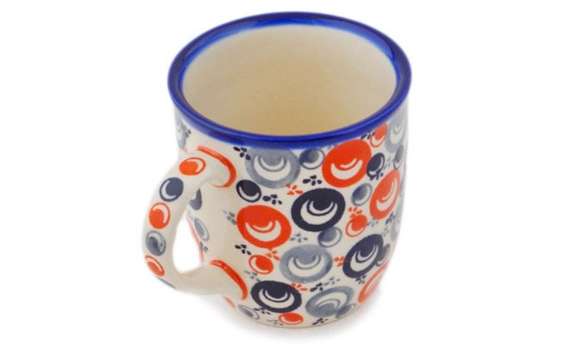 Ceramika Bona,Unikat Orange Peacock Eye, Mars Mug