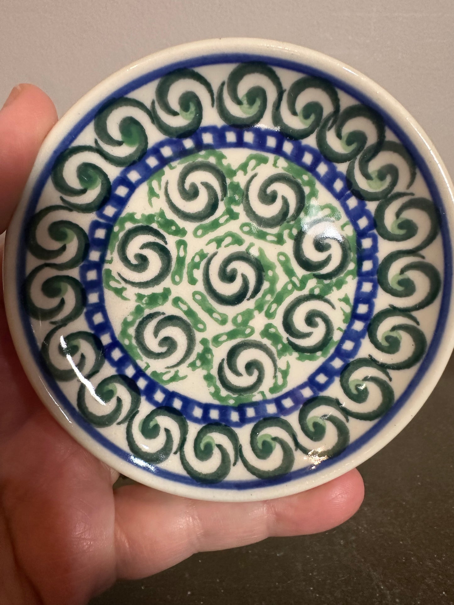 Ceramika Artystyczna ,Green Galaxy, Coaster/Mini Plate