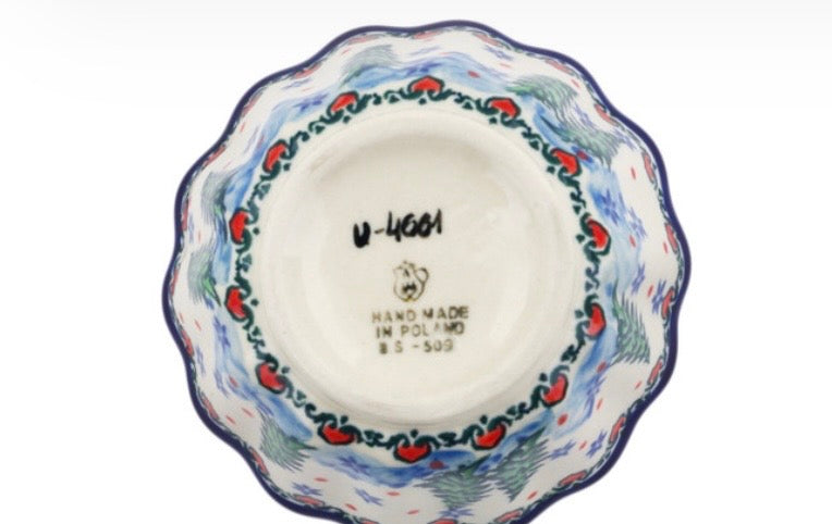 Ceramika Artystyczna, U4661 Dancing Snowman, Fluted Bowl