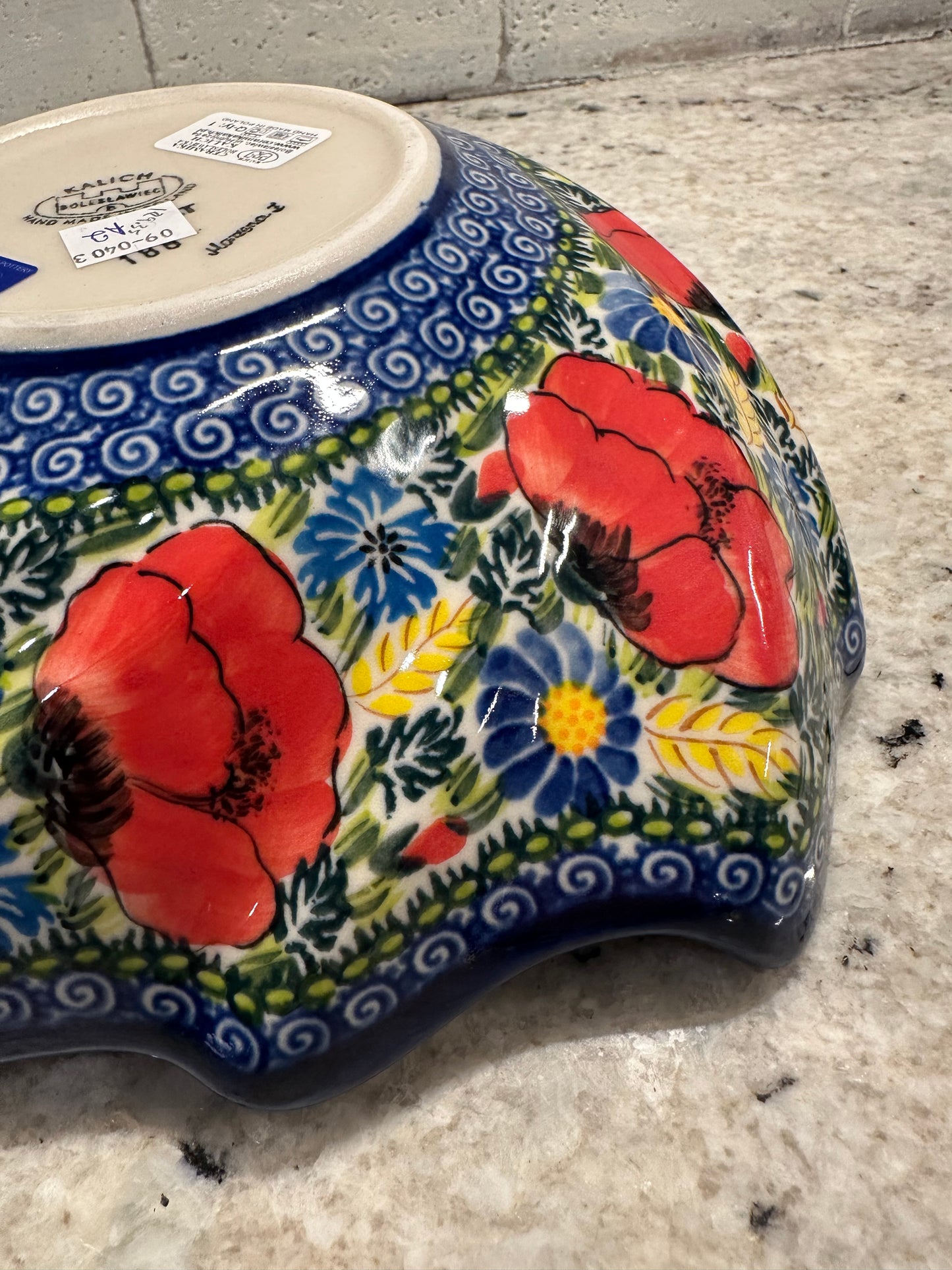 Kalich, Art Level A2, Red Poppies, Large Swirl Bowl