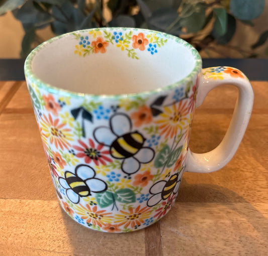 Vena Polish Pottery, Busy Bee Straight Mug 12oz
