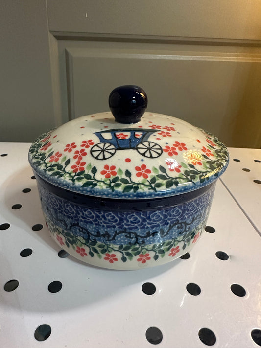 Ceramika Artystyczna, Magical Carriage, Jar with Lid 5"