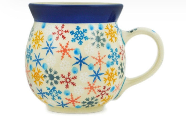 Ceramika Artystyczna, U5029, Vintage Snow Fall, Large Bubble Mug
