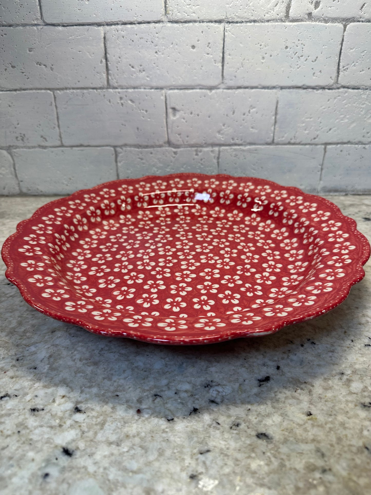 Manufaktura, Red Blossom, Scalloped Platter