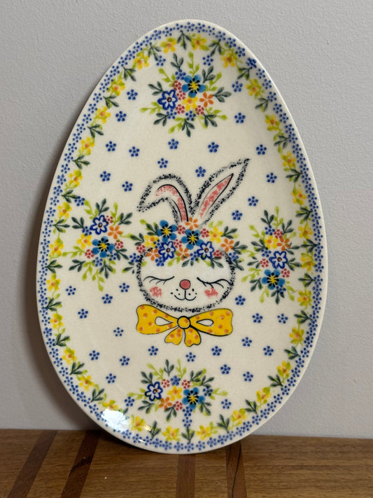 Vena, Unikat Yellow Bow Bunny, Egg Shaped Platter