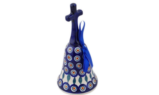 Manufaktura, Traditional Peacock Leaves, Handbell Ornament 8"