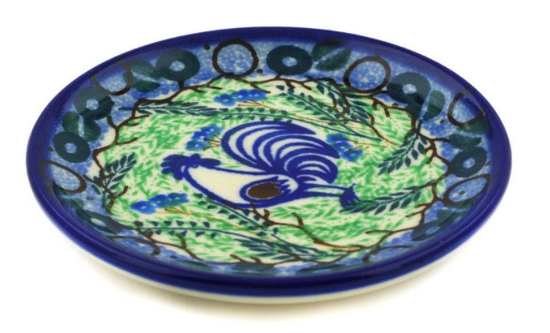Ceramika Artystyczna, Blue Rooster, Coaster/Mini Plate