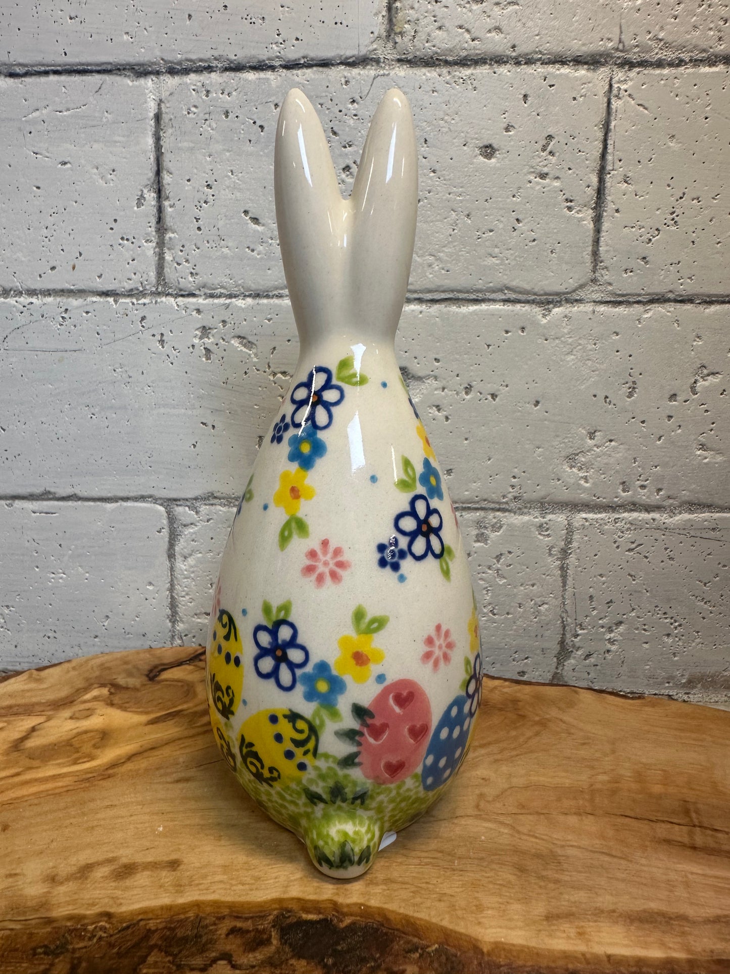Vena, Flower and Egg Patch, Small Bunny Figurine 7"
