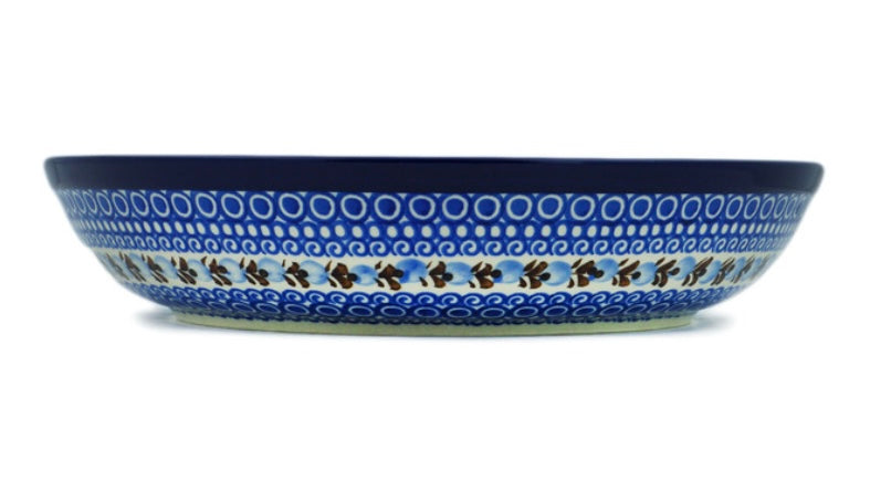 Ceramika Artystyczna Polish Pottery, Unikat Brown & Blue Beauty, Bowl 13"