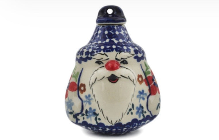 Manufaktura, Meadow Red Flower, Santa Christmas Ball Ornament 4"