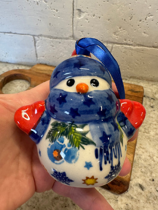 Kalich, Blue Hat, Snowman Ornament