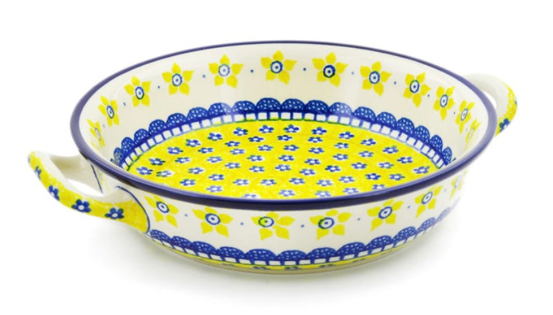Ceramika Artystyczna, Sunshine, Round Baker with Handles