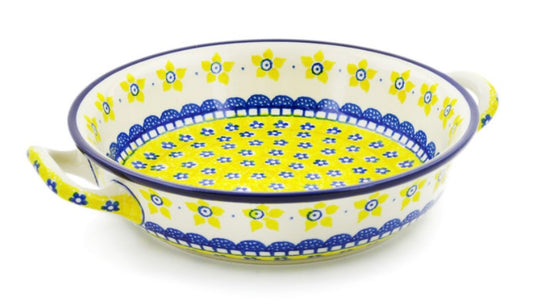 Ceramika Artystyczna, Sunshine, Round Baker with Handles