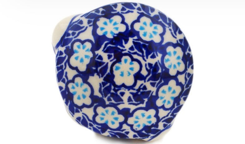 Manufaktura, Unikat Blue Chain, Santa Christmas Ball Ornament 4"