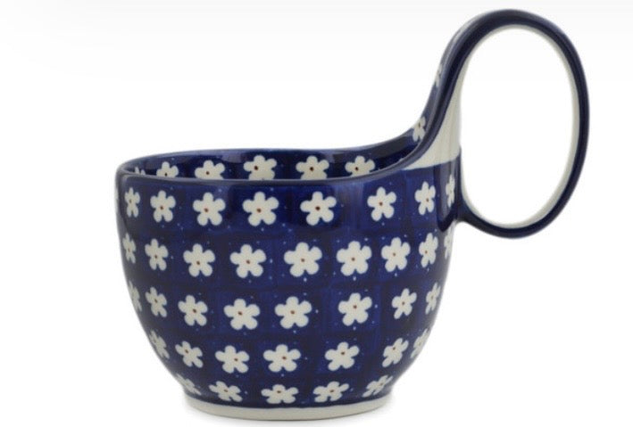 Ceramika Artystyczna, Flower Vibrancy, Loop Mug/Bowl Soup/Dip/Drink 16 oz