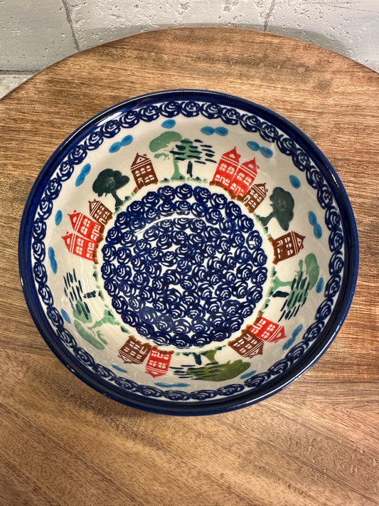 Ceramika Artystyczna Polish Pottery, Polish Town & Trees, Bowl