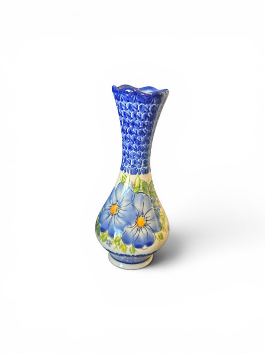 Kalich, Art Level A, Blue Floral, Swirl Vase