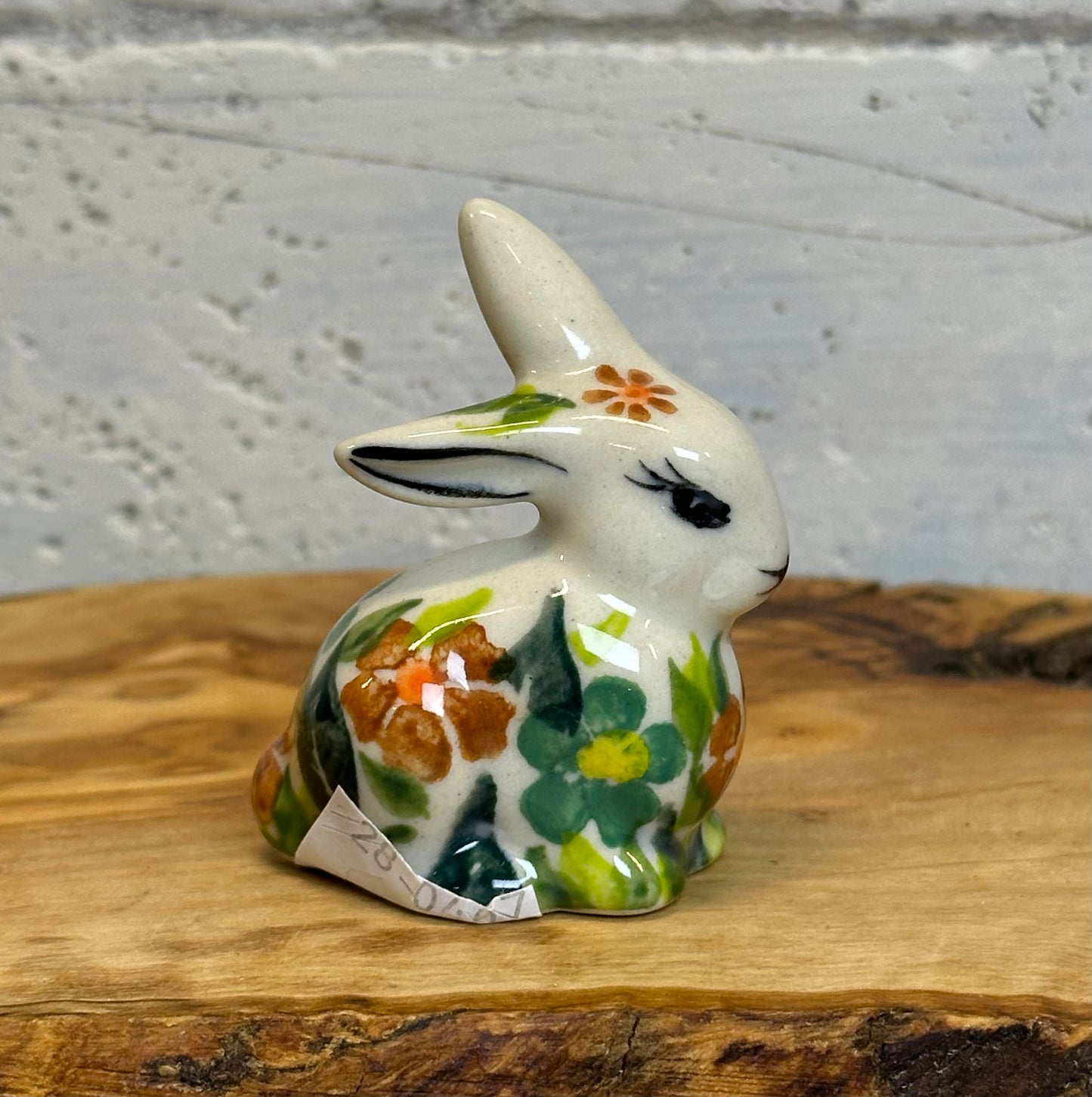 Kalich, Brown & Green Floral Mini Bunny 2.5"