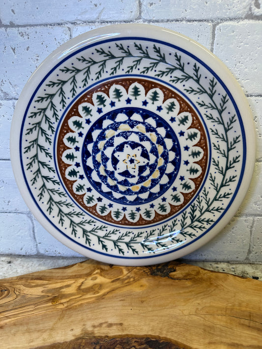 Zaklady Polish Pottery, Pine Boughs, Dinner Plate, Preowned