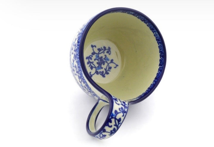 Ceramika Artystyczna, Blue Floral Lace, Loop Mug/Bowl