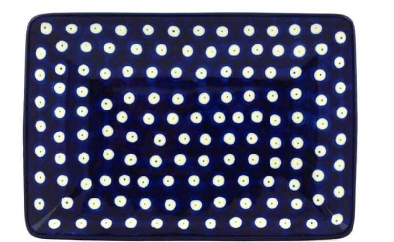 Ceramika Artystyczna Polish Pottery, Traditional Blue Eyes, Sushi Tray