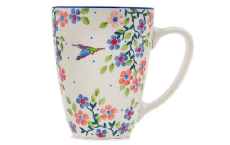 Ceramika Artystyczna, U5167,  Verdant Hummingbird Spring, Straight Mug 12 oz