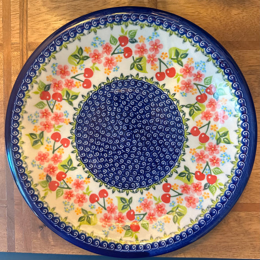 Kalich Polish Pottery, Art Level, Cherry Blossom, Dinner Plate