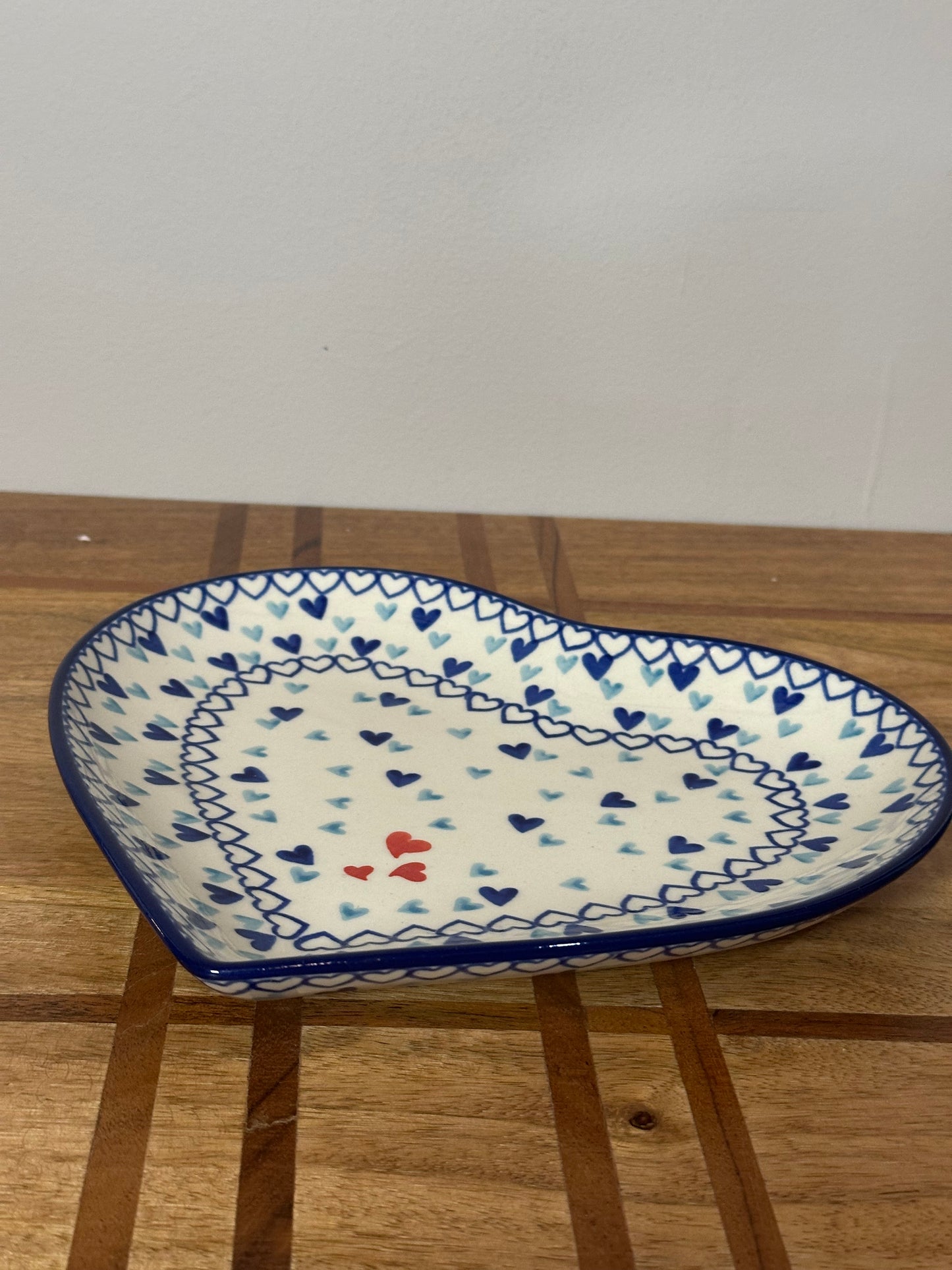 Ceramika Artystyczna, Heart On Heart, Large Heart Shaped Plate/Platter