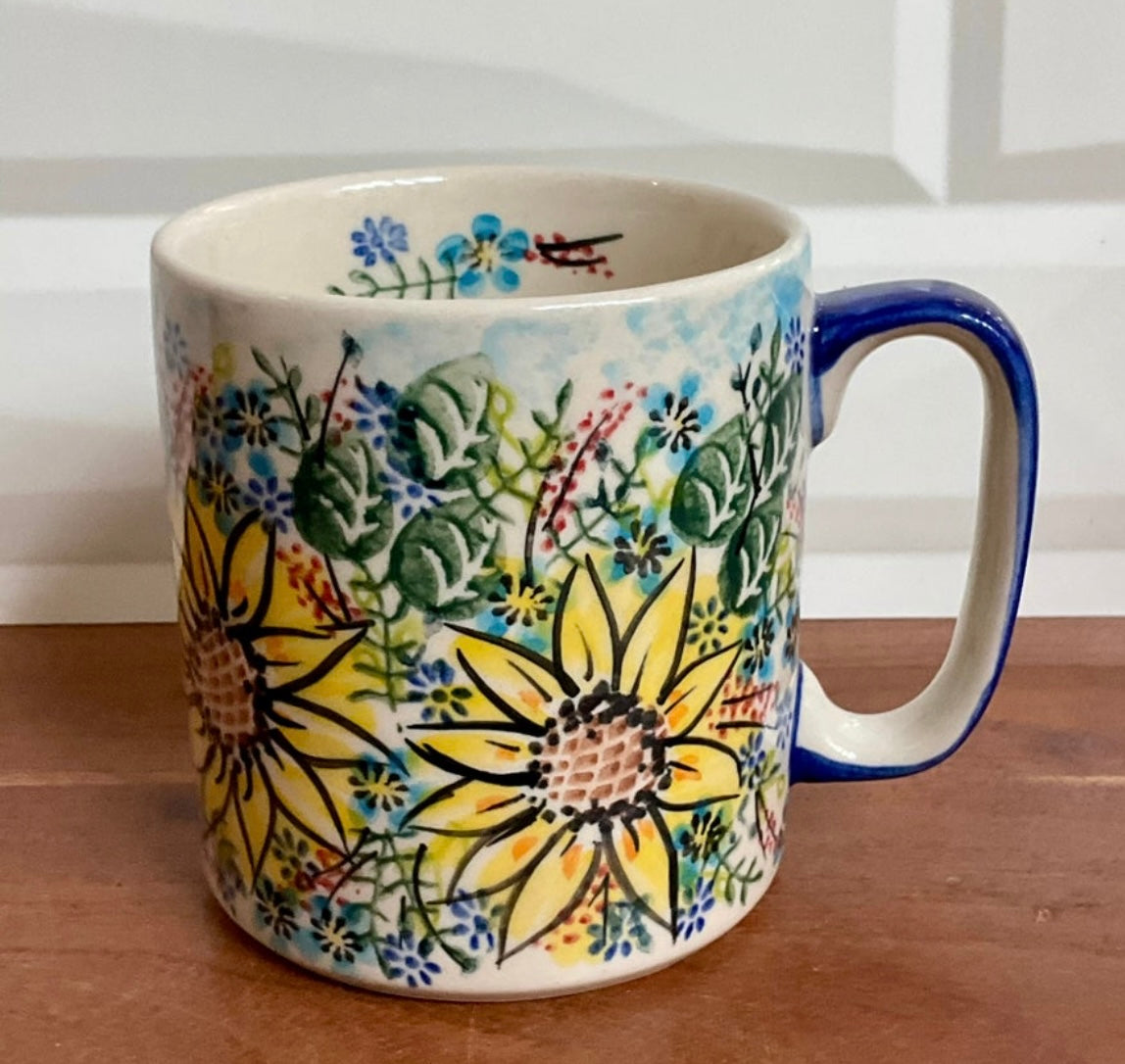 Vena Polish Pottery, Sunflower Straight Mug