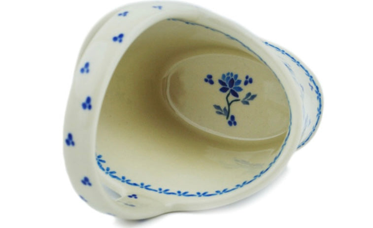 Ceramika Artystyczna, Blue Grapevine, Basket with Handle, 7"