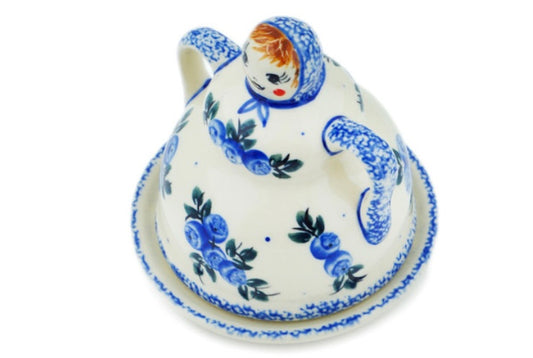 Cergor Polish Pottery, Blueberry Special, Cheese Lady