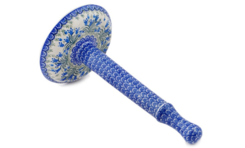 Ceramika Artystyczna Polish Pottery, Blue Tulip, Paper Towel Stand