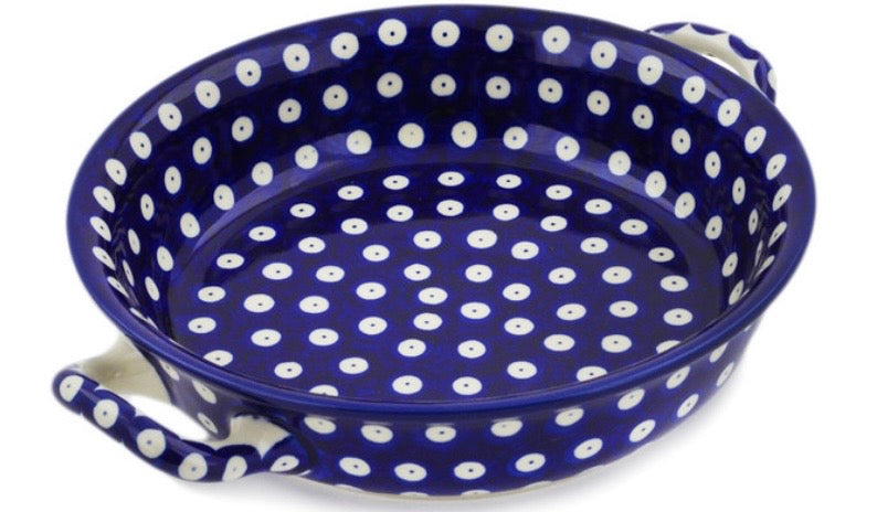 Ceramika Artystyczna, Blue Eyes, Medium Baker with Handles