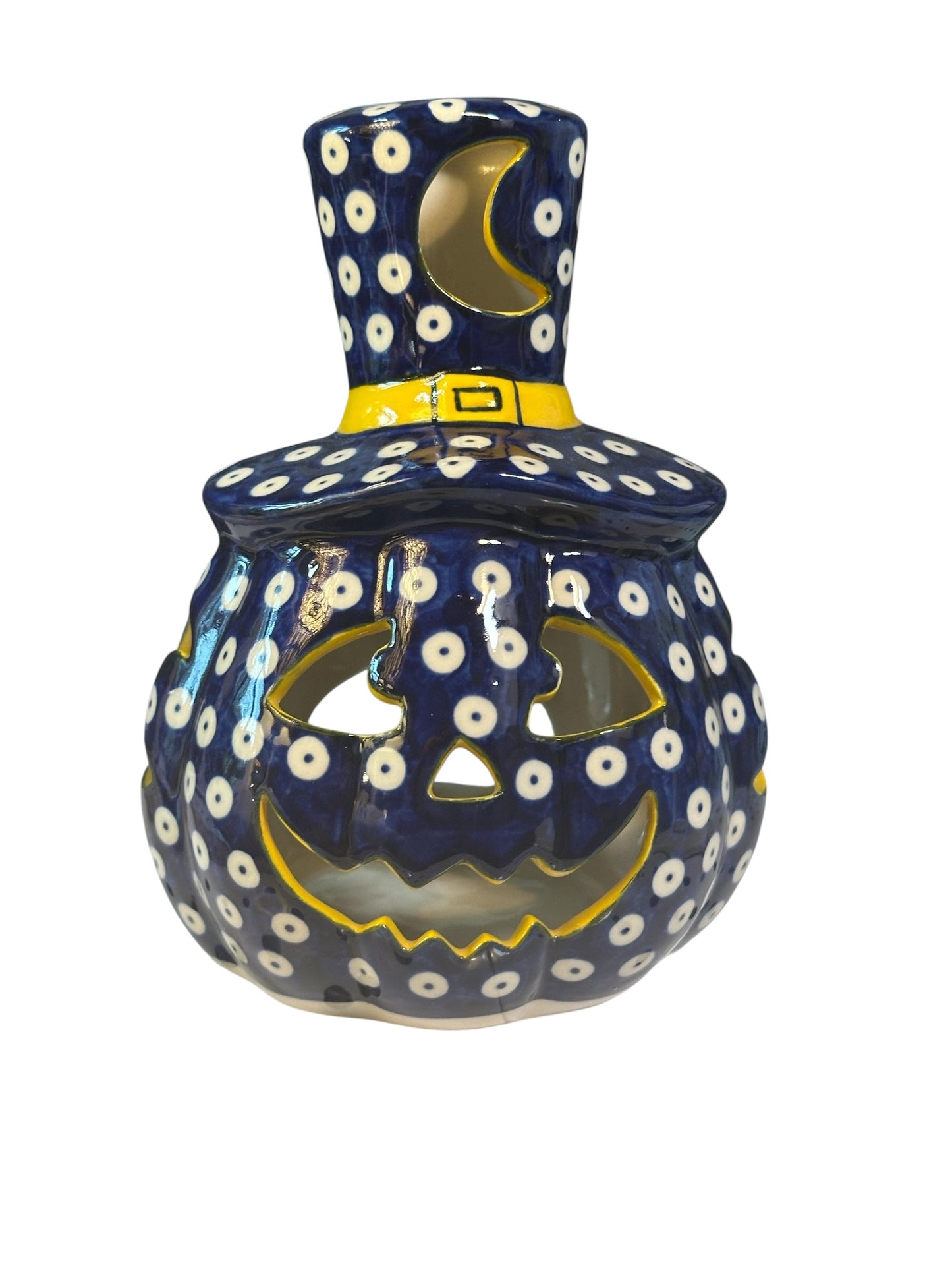 Vena, Traditional Pumpkin with Hat with Yellow Luminary