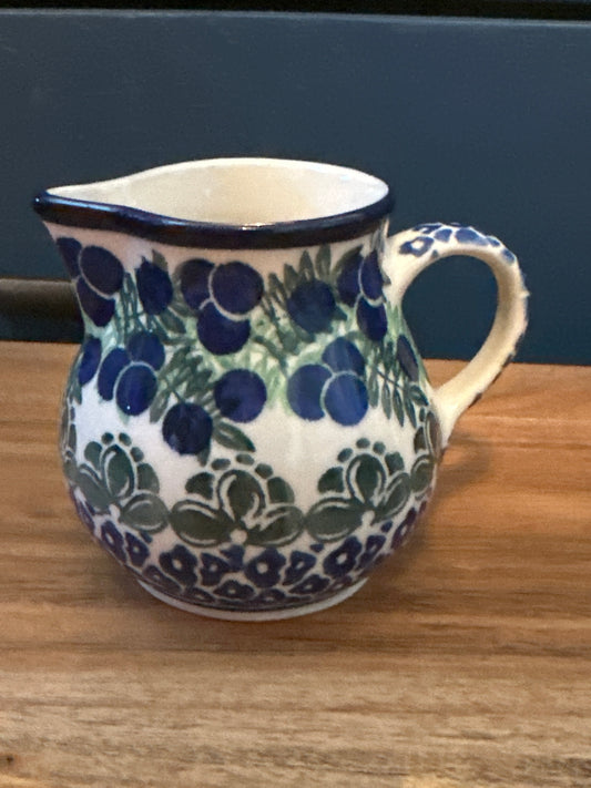 Ceramika Artystyczna Polish Pottery, Blueberry Fields Forever, Creamer/Syrup/Dressing 7 oz