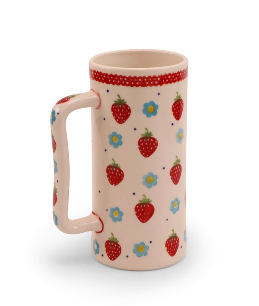 Ceramika Amfora Polish Pottery, Berry Patch, Beer Stein/Smoothie Stein